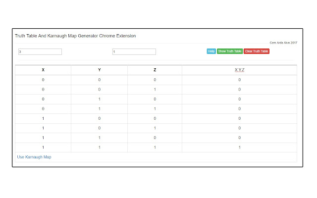 Truth Table and Karnaugh Map Generator from Chrome web store to be run with OffiDocs Chromium online Truth Table and Karnaugh Map Generator from Chrome web store to be run with OffiDocs Chromium online