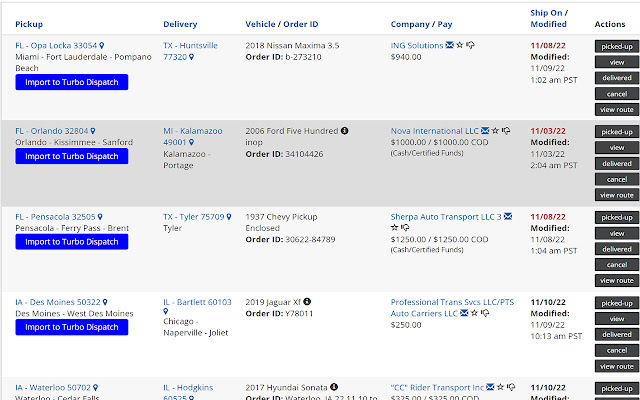 Turbo Dispatch Importer from Chrome web store to be run with OffiDocs Chromium online Turbo Dispatch Importer from Chrome web store to be run with OffiDocs Chromium online