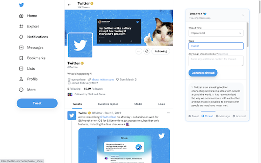 Tweeter from Chrome web store to be run with OffiDocs Chromium online Tweeter from Chrome web store to be run with OffiDocs Chromium online