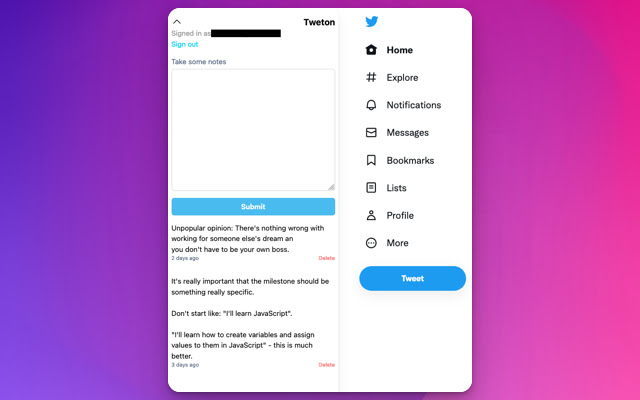 Tweton from Chrome web store to be run with OffiDocs Chromium online Tweton from Chrome web store to be run with OffiDocs Chromium online
