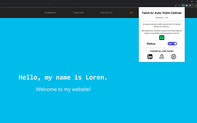 Twich.tv: Auto Point Claimer from Chrome web store to be run with OffiDocs Chromium online Twich.tv: Auto Point Claimer from Chrome web store to be run with OffiDocs Chromium online