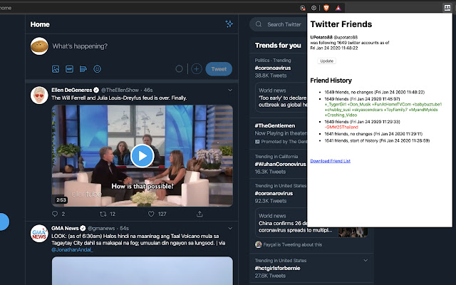 Twitter Friends from Chrome web store to be run with OffiDocs Chromium online Twitter Friends from Chrome web store to be run with OffiDocs Chromium online
