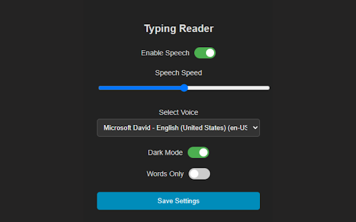 Typing Reader from Chrome web store to be run with OffiDocs Chromium online Typing Reader from Chrome web store to be run with OffiDocs Chromium online