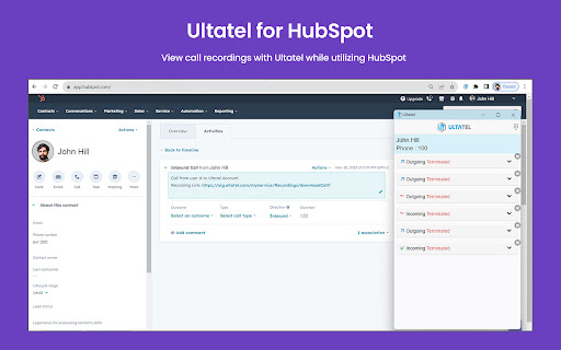 ULTATEL for HubSpot CRM from Chrome web store to be run with OffiDocs Chromium online ULTATEL for HubSpot CRM from Chrome web store to be run with OffiDocs Chromium online