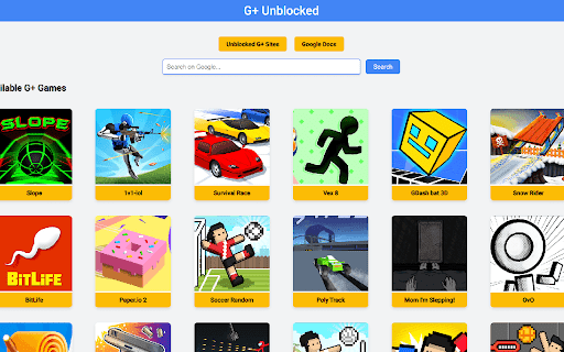 Unblocked Games G+ from Chrome web store to be run with OffiDocs Chromium online Unblocked Games G+ from Chrome web store to be run with OffiDocs Chromium online