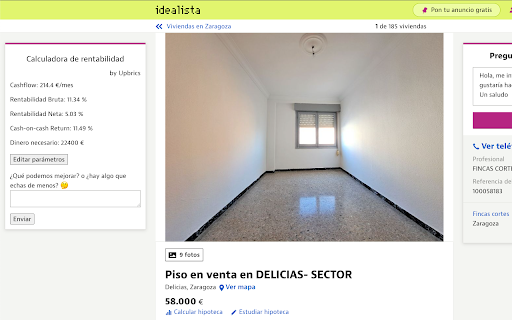 Upbrics: Calculadora de rentabilidad from Chrome web store to be run with OffiDocs Chromium online Upbrics: Calculadora de rentabilidad from Chrome web store to be run with OffiDocs Chromium online