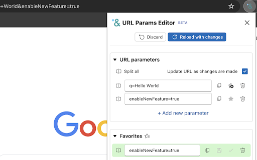 URL Params Editor from Chrome web store to be run with OffiDocs Chromium online URL Params Editor from Chrome web store to be run with OffiDocs Chromium online
