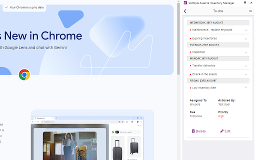 Ventipix Asset Inventory Manager Side Panel from Chrome web store to be run with OffiDocs Chromium online Ventipix Asset Inventory Manager Side Panel from Chrome web store to be run with OffiDocs Chromium online