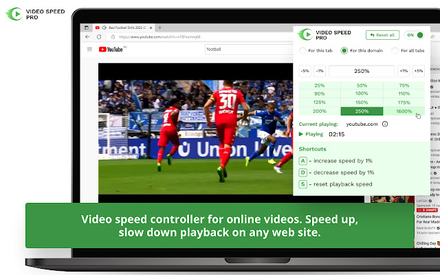 Video Speed Pro from Chrome web store to be run with OffiDocs Chromium online Video Speed Pro from Chrome web store to be run with OffiDocs Chromium online