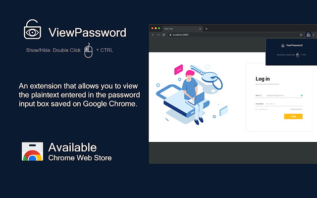 View Password from Chrome web store to be run with OffiDocs Chromium online View Password from Chrome web store to be run with OffiDocs Chromium online