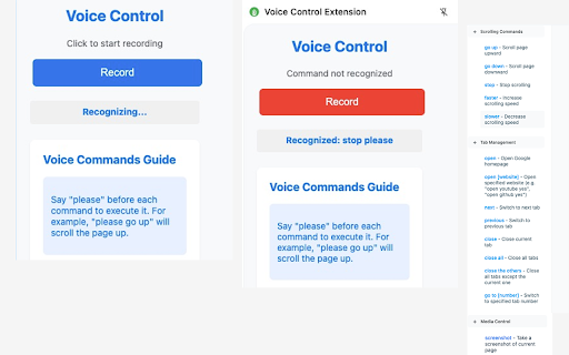 Voice Control Extension from Chrome web store to be run with OffiDocs Chromium online Voice Control Extension from Chrome web store to be run with OffiDocs Chromium online
