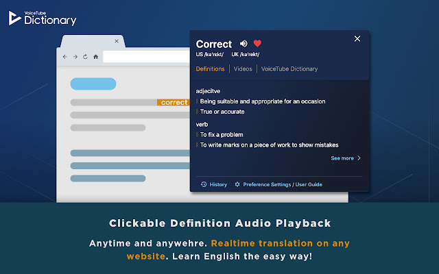 VoiceTube Dictionary from Chrome web store to be run with OffiDocs Chromium online VoiceTube Dictionary from Chrome web store to be run with OffiDocs Chromium online