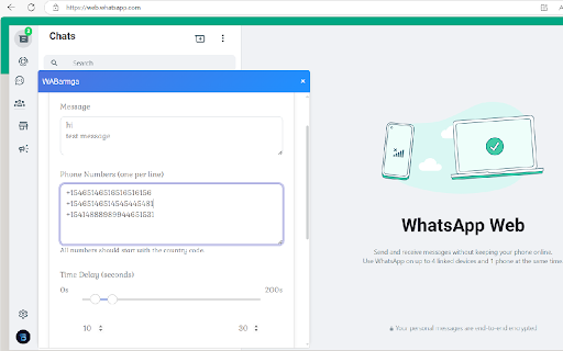 WABarmga from Chrome web store to be run with OffiDocs Chromium online WABarmga from Chrome web store to be run with OffiDocs Chromium online
