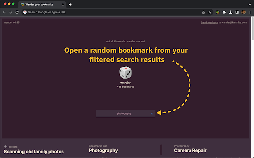 Wander your bookmarks from Chrome web store to be run with OffiDocs Chromium online Wander your bookmarks from Chrome web store to be run with OffiDocs Chromium online