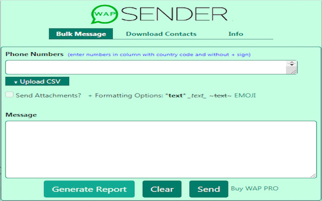 WAP Sender from Chrome web store to be run with OffiDocs Chromium online WAP Sender from Chrome web store to be run with OffiDocs Chromium online