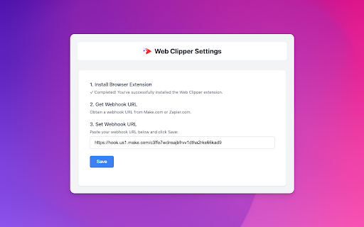 Web Clipper Webhook from Chrome web store to be run with OffiDocs Chromium online Web Clipper Webhook from Chrome web store to be run with OffiDocs Chromium online