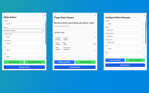 Web Page Meta Data Manager from Chrome web store to be run with OffiDocs Chromium online Web Page Meta Data Manager from Chrome web store to be run with OffiDocs Chromium online