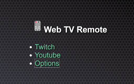WebTVRemote from Chrome web store to be run with OffiDocs Chromium online WebTVRemote from Chrome web store to be run with OffiDocs Chromium online