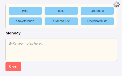 Weekly Notepad from Chrome web store to be run with OffiDocs Chromium online Weekly Notepad from Chrome web store to be run with OffiDocs Chromium online