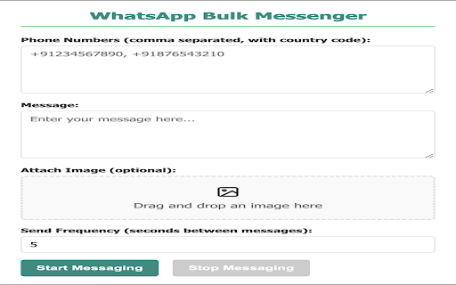 WhatsApp Bulk Messenger from Chrome web store to be run with OffiDocs Chromium online WhatsApp Bulk Messenger from Chrome web store to be run with OffiDocs Chromium online