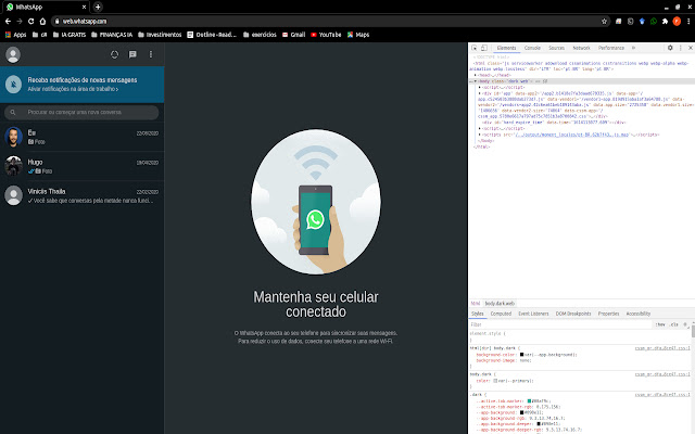 WhatsappDarkTheme from Chrome web store to be run with OffiDocs Chromium online WhatsappDarkTheme from Chrome web store to be run with OffiDocs Chromium online