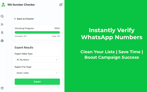 WhatsApp™ Number Generator Checker ExtBoost from Chrome web store to be run with OffiDocs Chromium online WhatsApp™ Number Generator Checker ExtBoost from Chrome web store to be run with OffiDocs Chromium online