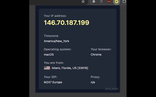 Whats My IP? APILamp from Chrome web store to be run with OffiDocs Chromium online Whats My IP? APILamp from Chrome web store to be run with OffiDocs Chromium online