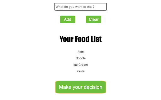 What To Eat Extensions from Chrome web store to be run with OffiDocs Chromium online What To Eat Extensions from Chrome web store to be run with OffiDocs Chromium online