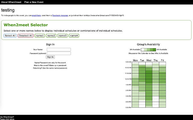 When2meet Selector from Chrome web store to be run with OffiDocs Chromium online When2meet Selector from Chrome web store to be run with OffiDocs Chromium online