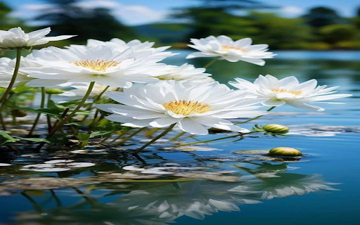 White chrysanthemums by the lake Wallpaper from Chrome web store to be run with OffiDocs Chromium online White chrysanthemums by the lake Wallpaper from Chrome web store to be run with OffiDocs Chromium online