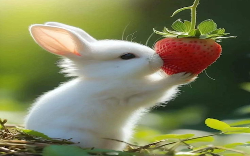 White rabbit and strawberry wallpaper from Chrome web store to be run with OffiDocs Chromium online White rabbit and strawberry wallpaper from Chrome web store to be run with OffiDocs Chromium online