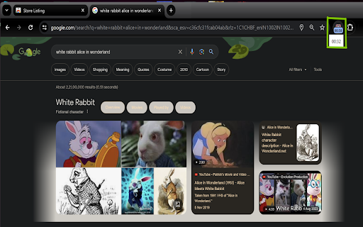 White Rabbit: Tab Timer from Chrome web store to be run with OffiDocs Chromium online White Rabbit: Tab Timer from Chrome web store to be run with OffiDocs Chromium online