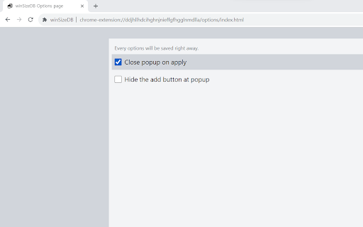 winSizeDB from Chrome web store to be run with OffiDocs Chromium online winSizeDB from Chrome web store to be run with OffiDocs Chromium online