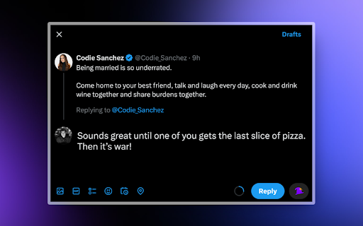 WizzyBot : AI Replies For Twitter LinkedIn from Chrome web store to be run with OffiDocs Chromium online WizzyBot : AI Replies For Twitter LinkedIn from Chrome web store to be run with OffiDocs Chromium online