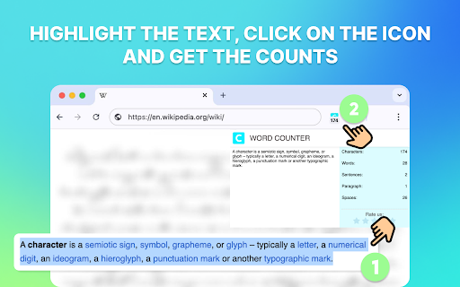Word counter character count from Chrome web store to be run with OffiDocs Chromium online Word counter character count from Chrome web store to be run with OffiDocs Chromium online