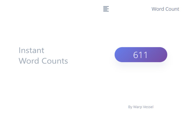 Word Count on Webpage By Warp Vessel from Chrome web store to be run with OffiDocs Chromium online Word Count on Webpage By Warp Vessel from Chrome web store to be run with OffiDocs Chromium online