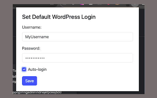WordPress Login Autofill from Chrome web store to be run with OffiDocs Chromium online WordPress Login Autofill from Chrome web store to be run with OffiDocs Chromium online