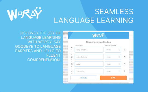 Wordy from Chrome web store to be run with OffiDocs Chromium online Wordy from Chrome web store to be run with OffiDocs Chromium online