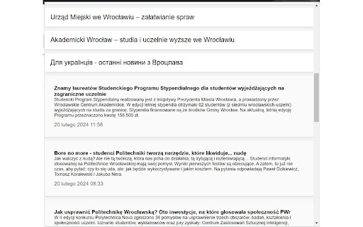 Wrocławski Kiosk Wiadomości from Chrome web store to be run with OffiDocs Chromium online Wrocławski Kiosk Wiadomości from Chrome web store to be run with OffiDocs Chromium online