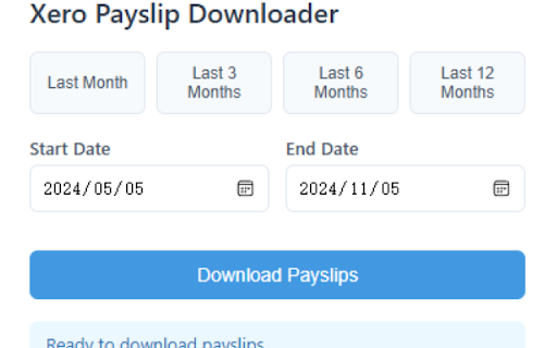 Xero Payslip Downloader from Chrome web store to be run with OffiDocs Chromium online Xero Payslip Downloader from Chrome web store to be run with OffiDocs Chromium online