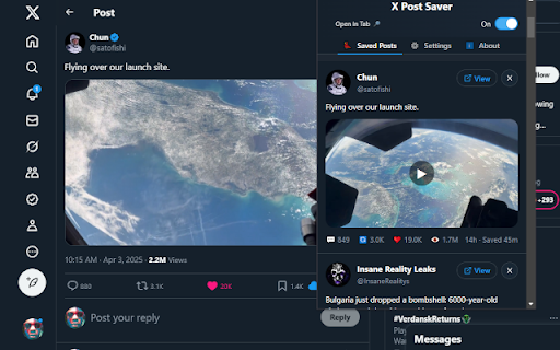 X Post Saver from Chrome web store to be run with OffiDocs Chromium online X Post Saver from Chrome web store to be run with OffiDocs Chromium online