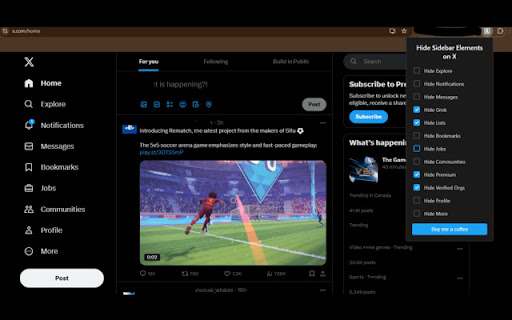 X Sidebar Toggler from Chrome web store to be run with OffiDocs Chromium online X Sidebar Toggler from Chrome web store to be run with OffiDocs Chromium online