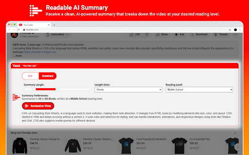 Yask (YouTube Ask) Ask or Summarize Any YouTube Video from Chrome web store to be run with OffiDocs Chromium online Yask (YouTube Ask) Ask or Summarize Any YouTube Video from Chrome web store to be run with OffiDocs Chromium online