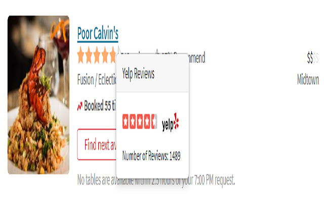 Yelp Reviews For OpenTable from Chrome web store to be run with OffiDocs Chromium online Yelp Reviews For OpenTable from Chrome web store to be run with OffiDocs Chromium online