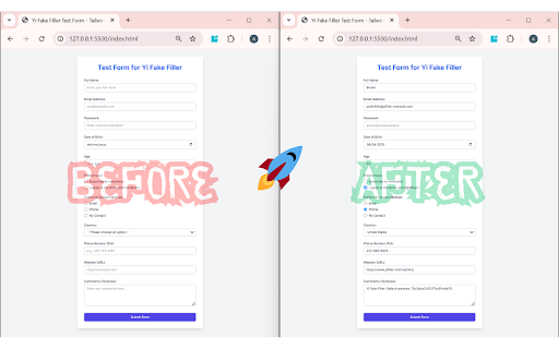 Yi Fake Filler from Chrome web store to be run with OffiDocs Chromium online Yi Fake Filler from Chrome web store to be run with OffiDocs Chromium online