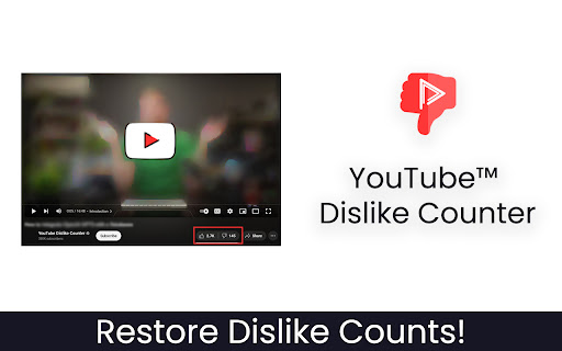 YouTube™ Dislike Counter from Chrome web store to be run with OffiDocs Chromium online YouTube™ Dislike Counter from Chrome web store to be run with OffiDocs Chromium online