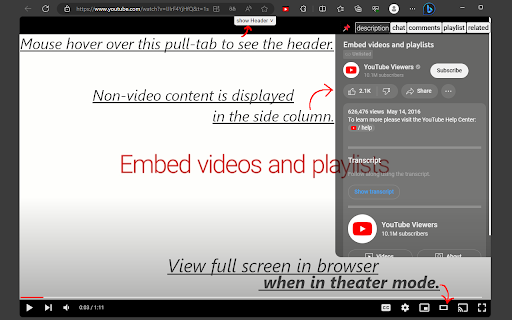 YouTube Immersive from Chrome web store to be run with OffiDocs Chromium online YouTube Immersive from Chrome web store to be run with OffiDocs Chromium online