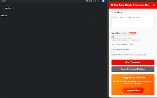 YouTubeReply Comment Bot from Chrome web store to be run with OffiDocs Chromium online YouTubeReply Comment Bot from Chrome web store to be run with OffiDocs Chromium online