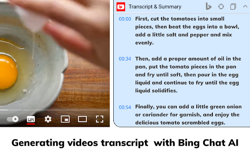YouTube Summary with Bing Chat All Browsers from Chrome web store to be run with OffiDocs Chromium online YouTube Summary with Bing Chat All Browsers from Chrome web store to be run with OffiDocs Chromium online