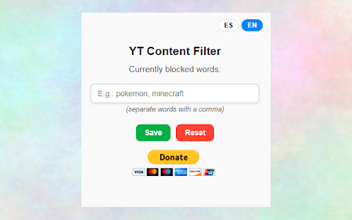 YT Content Filter from Chrome web store to be run with OffiDocs Chromium online YT Content Filter from Chrome web store to be run with OffiDocs Chromium online